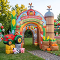 Farm & Tractor Theme Premium 10' x 10' Birthday House Inflatable Blow Up Walk-Through Archway Experience Decor Prop