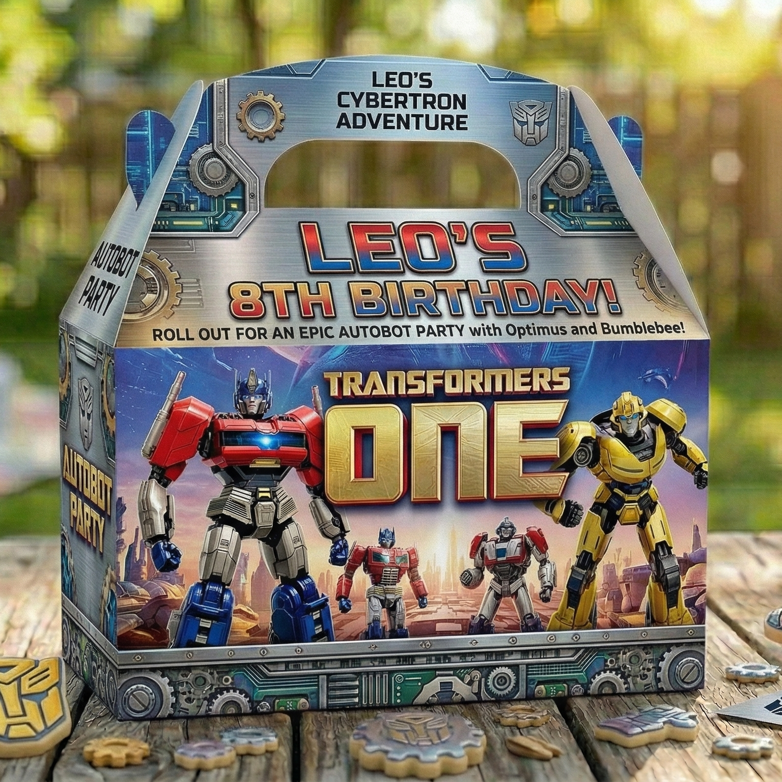 (Pack of 6) Transformers One Custom Personalized Birthday Party Favor Gable Treat Boxes