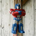 Premium Handmade 30-Inch Transformers Optimus Prime Character Pull-String Piñata Table Decor Party Centerpiece