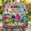 (Pack of 6) Trolls Custom Personalized Birthday Party Favor Gable Treat Boxes