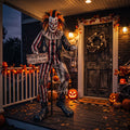 6' Animated Twisted Carnival Freak Show Creepy Clown Figure Music Lights Motion Sensor Halloween Home Decor Accent Yard Prop