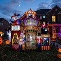 Massive 8-Foot-Tall Twisted Carnival Freak Show Colossal Multi-Tiered Halloween Yard Inflatable Scene Decor Prop
