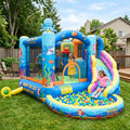 Play Bounce House Jumping Playhouse area with Slide and Ball Pit Under the Sea Theme