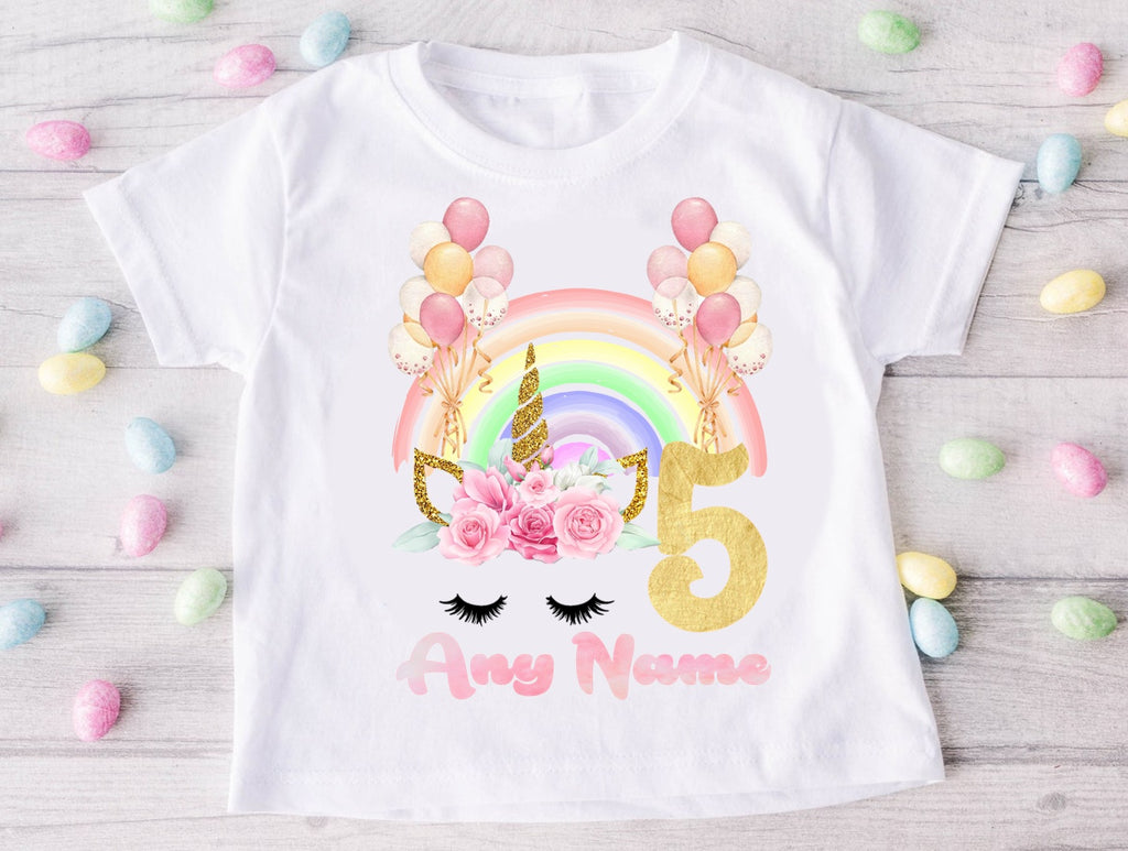 Unicorn Eyes Personalized Custom White Family T-Shirt or Onesie Pack Theme Cake Smash Birthday Party