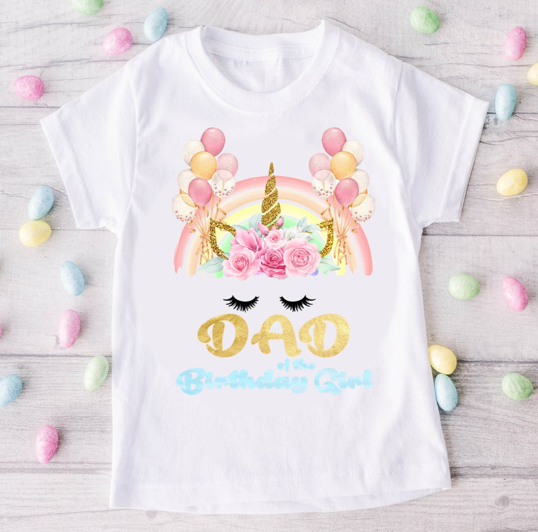 Unicorn Eyes Personalized Custom White Family T-Shirt or Onesie Pack Theme Cake Smash Birthday Party