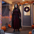 6' Animated Vampire's Lair / Gothic Crypt Spellbound Seductive Thrall Figure Music Lights Motion Sensor Halloween Home Decor Accent Yard Prop