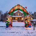 10-Foot Giant Outdoor Illuminated Walkthrough Classic Village Square & Carolers Inflatable Archway Christmas Decor