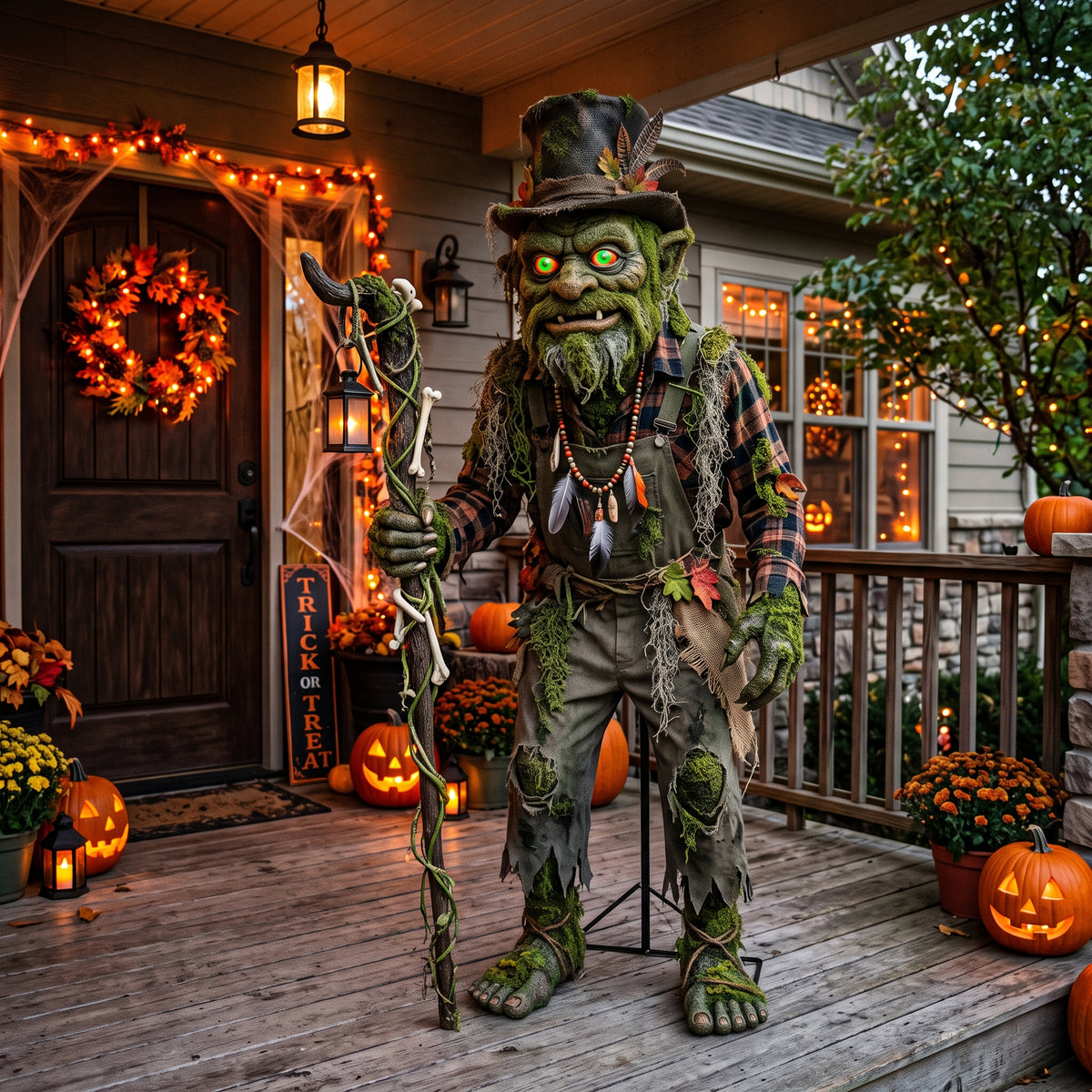 6' Animated Voodoo Swamp / The Bayou Bog Monster Figure Music Lights Motion Sensor Halloween Home Decor Accent Yard Prop