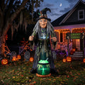 6' Voodoo Swamp Bayou Witch with Cauldron Yard Halloween Inflatable Blow Up Decor Prop
