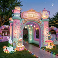 Whimsical Tea Party Theme Premium 10' x 10' Birthday House Inflatable Blow Up Walk-Through Archway Experience Decor Prop