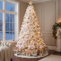 7-Foot Pre-Lit Alpine White Artificial Christmas Tree Life Size Christmas Decor