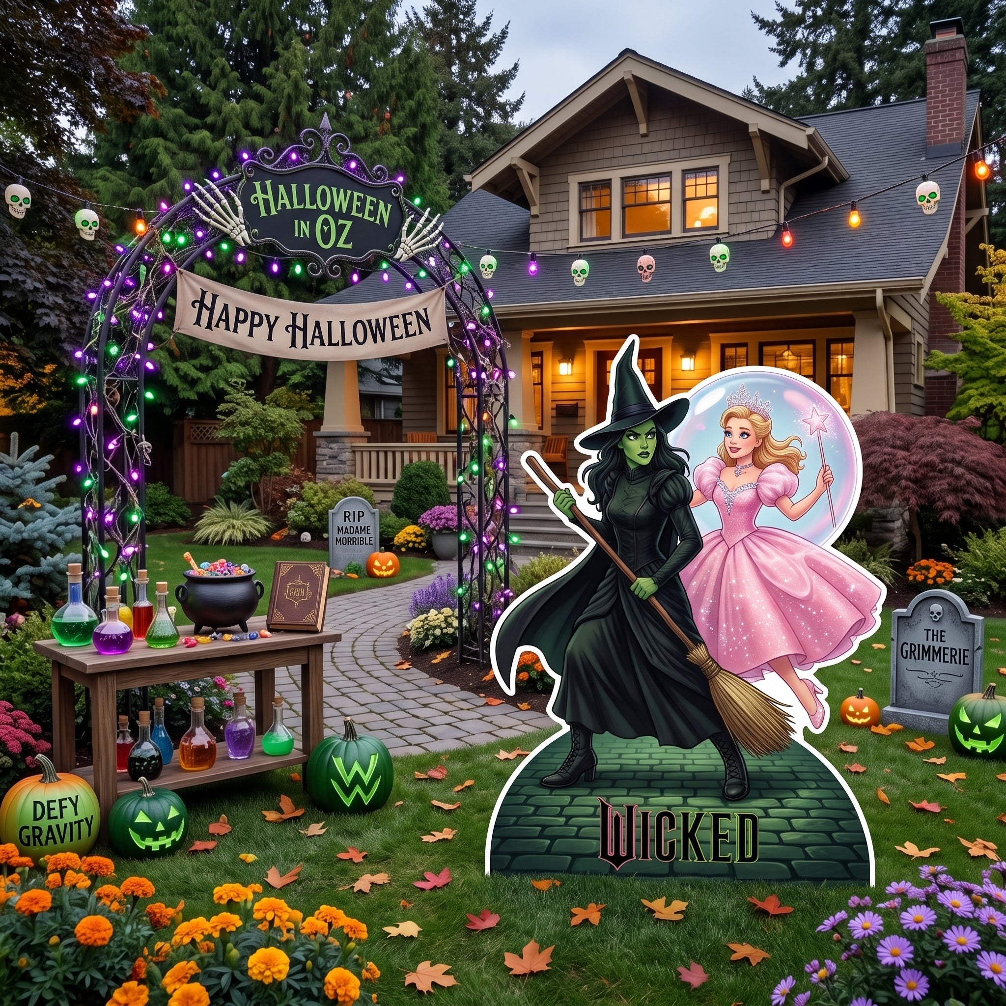 Life Size Wicked Halloween Character Premium Freestanding Cutouts Yard Sign Decor Party Prop