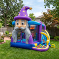 Play Bounce House Jumping Playhouse area with Slide and Ball Pit Wizard's Head Castle Theme
