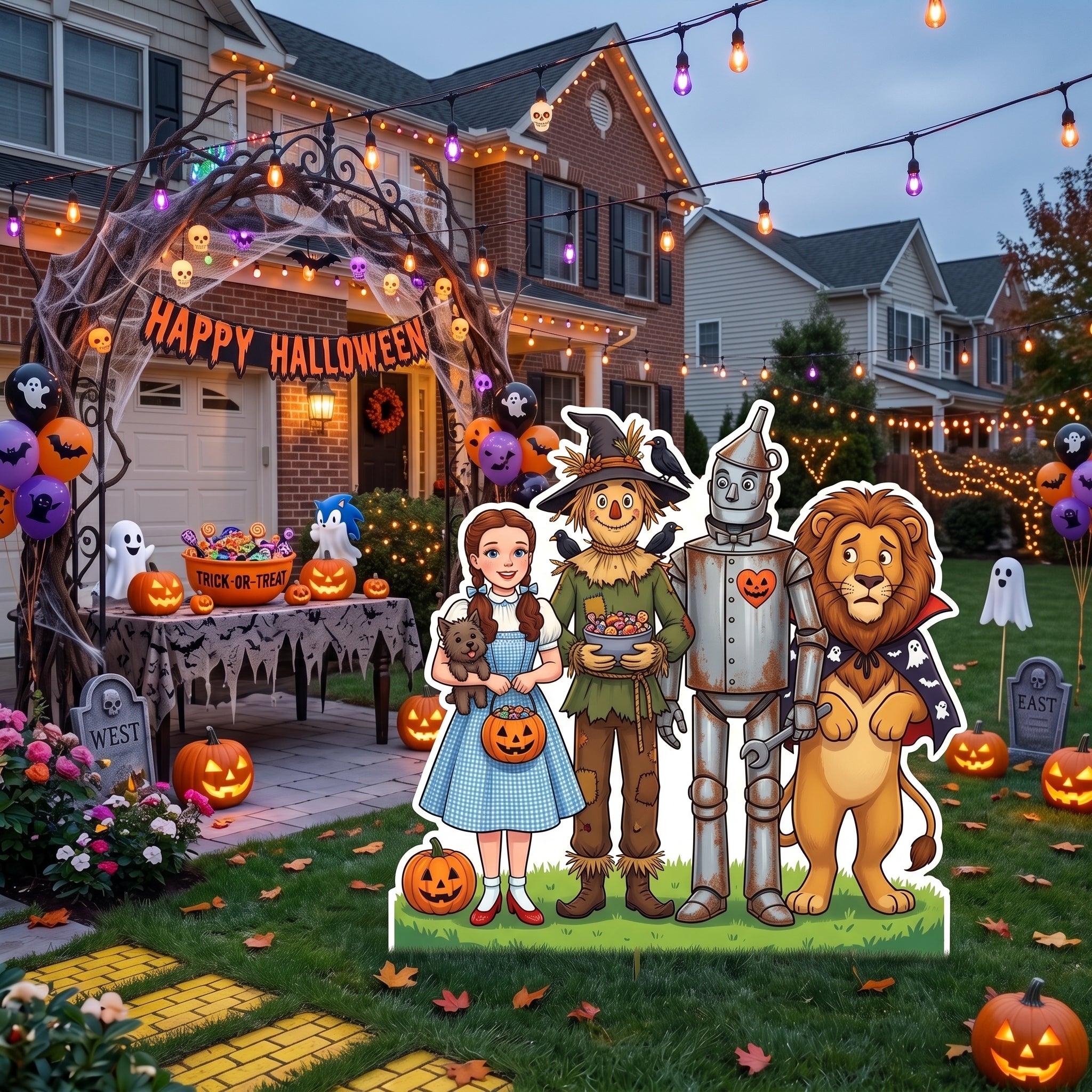 Life Size Wizard of Oz Halloween Character Premium Freestanding Cutouts Yard Sign Decor Party Prop