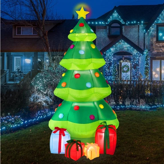 10' Christmas Tree with presents Yard Christmas Inflatable Blow Up Decor Prop