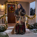 6' Italian Christmas Witch La Befana Figure Music Lights Motion Sensor Christmas Home Decor Accent Yard Prop