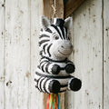 Premium Handmade 30-Inch Cute Zebra Character Pull-String Piñata Table Decor Party Centerpiece