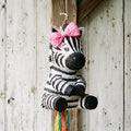 Premium Handmade 30-Inch Cute Zebra Girl Character Pull-String Piñata Table Decor Party Centerpiece